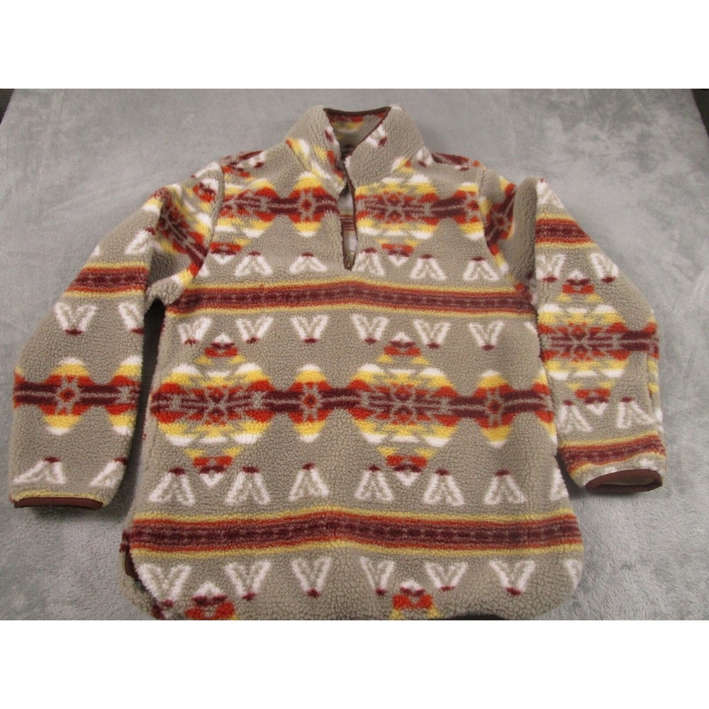 Stoic Sweater Womens‎ Small Brown Fleece Aztec Pullover 1/4 Zip Pulloveer